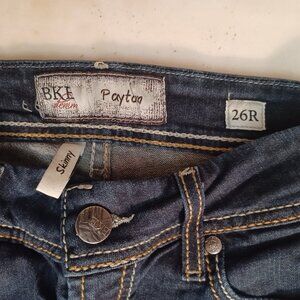 BKE Denim Womens Payton Skinny Jeans 26R 26x31.5 Made in Mexico Stretch Dark Was